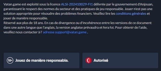 Vatan Game Casino licence